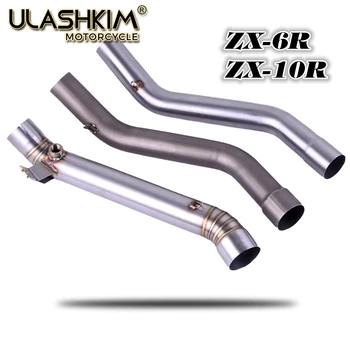 

ZX-10R ZX10R zx6r motorcycle exhaust conntecr contact middle pipe Slip on for ZX10R zx-10r 2008~2010 or ZX6R ZX-6R 2009~2014 Q