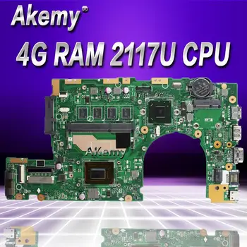 

Akemy S400CA Laptop motherboard For Asus S400CA S500CA S400C S500C S400 S500 Test original mainboard 4G RAM 2117U CPU