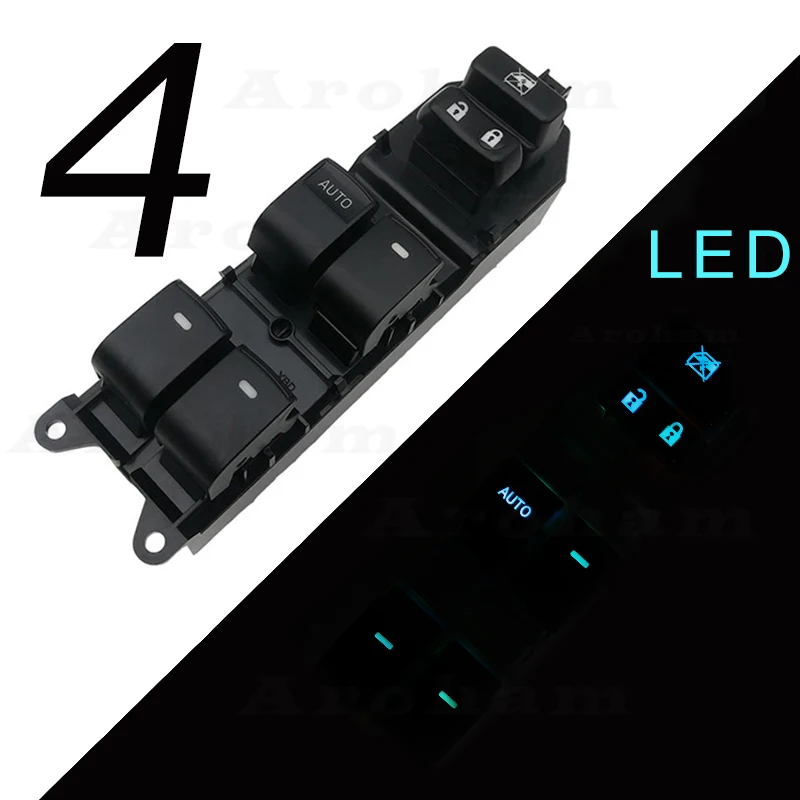 Подсветка led переключатель окна пассажирский для Toyota RAV4 Camry Corolla Auris Yaris Cruiser 84820-06130 84820-02190 левое вождение
