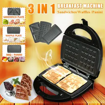 

3 in 1 Breakfast Machine Grills Waffle Pan Maker Non-stick Buscuit Cake Bake Bakeware Home Kitchen DIY Dessert Cooking Pan Plate