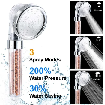 

Shower Bath Head Adjustable 3 Mode High Pressure Handheld for Home Bathroom Hotel DAG-ship