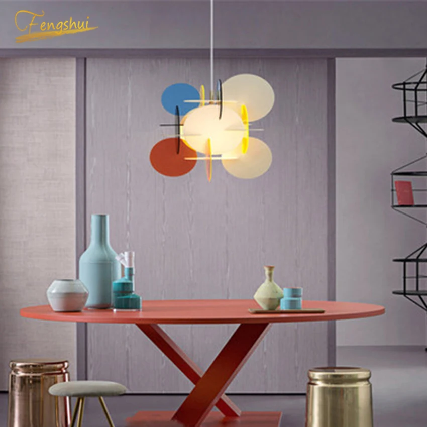 

Nordic LED Multicolored Acrylic Pendant Lights Lighting Modern Fashion Child Room Bedroom Lamp Restaurant Bar Cafe Light Fixture