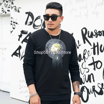 

Super Brand Big Size Men's Wear Fat Man Personality Leisure Plus Fat Plus Size Length Sleeve Sweater Fat Backing Shirt