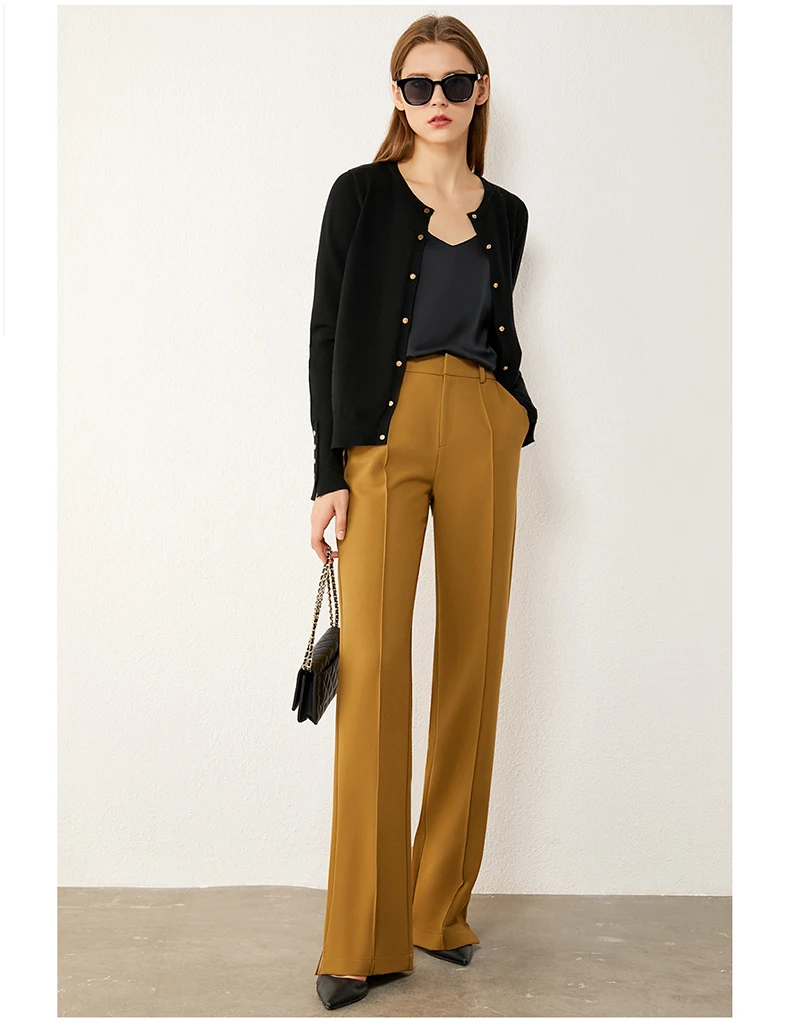 Amii Minimalism Autumn Winter Causal Womens Pants Fashion Solid High Waist Loose Long Pants Female Trousers 12030434