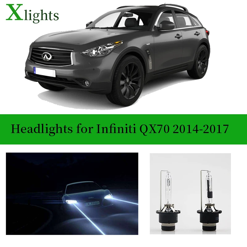 

Xlights For Infiniti QX70 2014 2015 2016 2017 Xenon Bulb Headlight Lamp 12v Kit HID Lights Low High Beam Auto Car Accessories