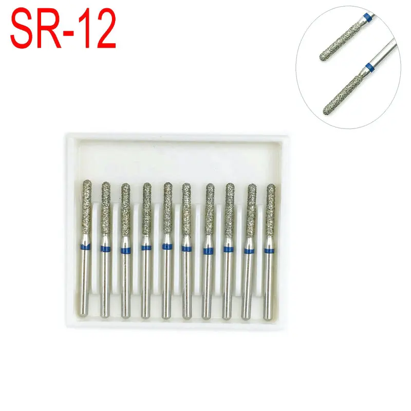 

10PCS Dental Diamond Burs Medium FG 1.6mm for High Speed Handpiece Dental Lab Matreial SR-12