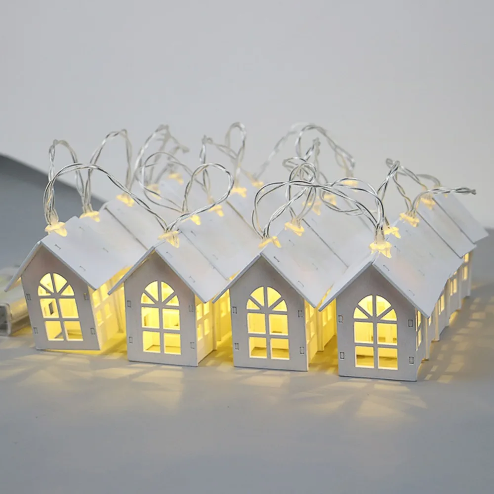 

1.5M 10pcs LED Xmas Tree House Style Fairy Light Led String wedding natal Garland New Year christmas decorations for home