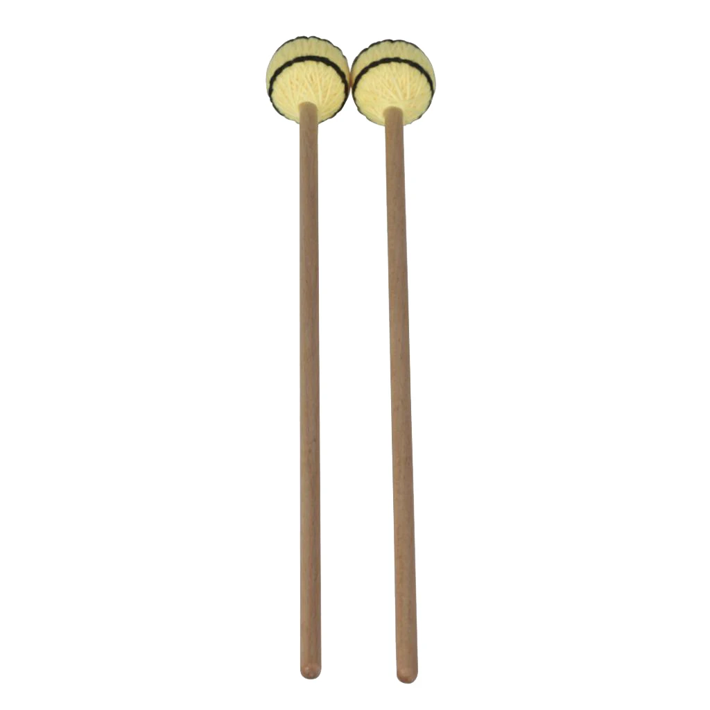 

2pcs Keyboard Marimba Mallets Stick With Beech Handle For Percussionist