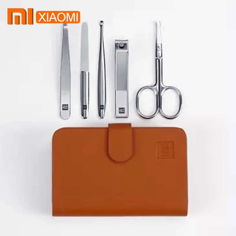 Xiaomi Mijia Huohou 5 шт. Новинка маникюрная машинка для стрижки ногтей триммер для волос из нержавеющей стали Портативный набор для гигиены путешествий Набор инструментов для ногтей