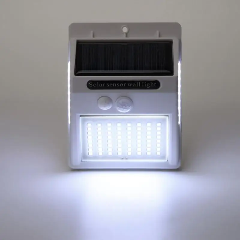 100LED трёхсторонний Солнечный настенный светильник с датчиком движения, уличный светильник для улицы, светильник от солнца, водонепроницаемый PIR для украшения сада