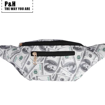 

Pat&hap Funny Dollar Pattern Leather Fanny Pack Fashion Women Waist Bag Men Belt Bag Designer Fannie Packs Characters Bum Bags