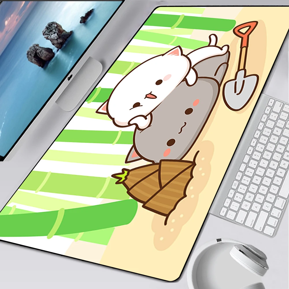 Большой игровой коврик для мыши Peach Mochi Cat компьютерный геймерский ноутбука