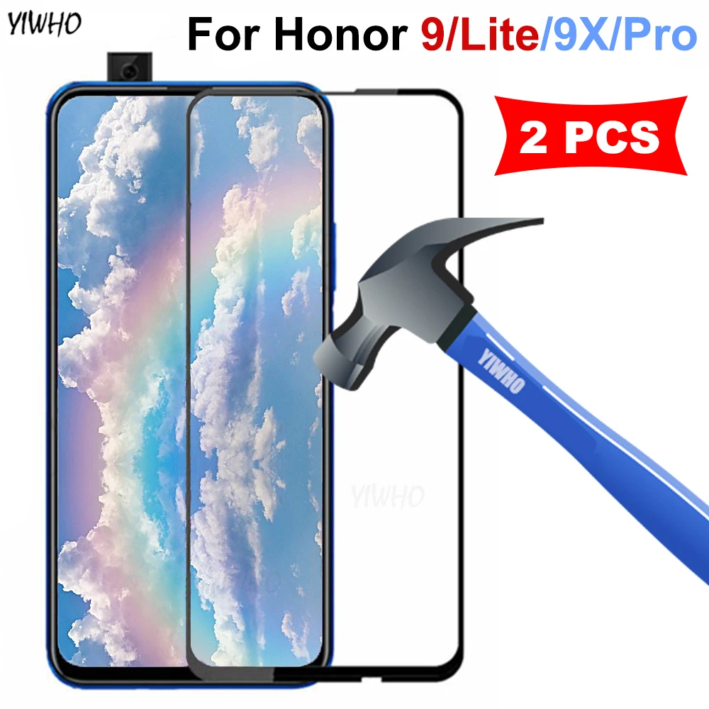 

2 Pcs Tempered Glass Honor 9X Pro Full Cover On For Huawei Honor 9 Lite Protective Glas Screen Protector Honor9X Safety Film