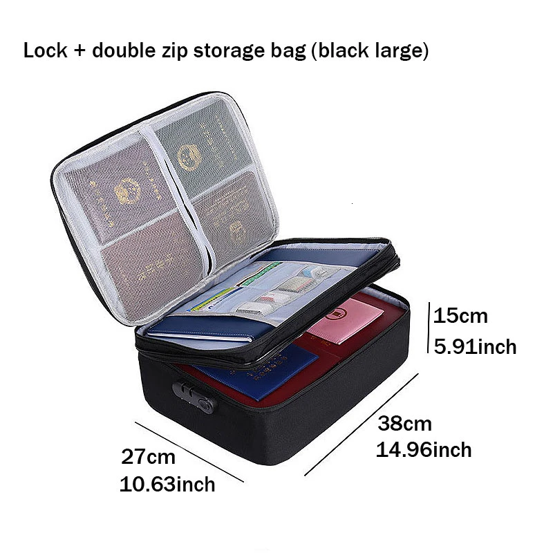 L Waterproof Cationic Travel Bag Multi-layer Documents Organizer Handbag Outdoor Portable Large Capacity Zipper Storage Bag - Цвет: L