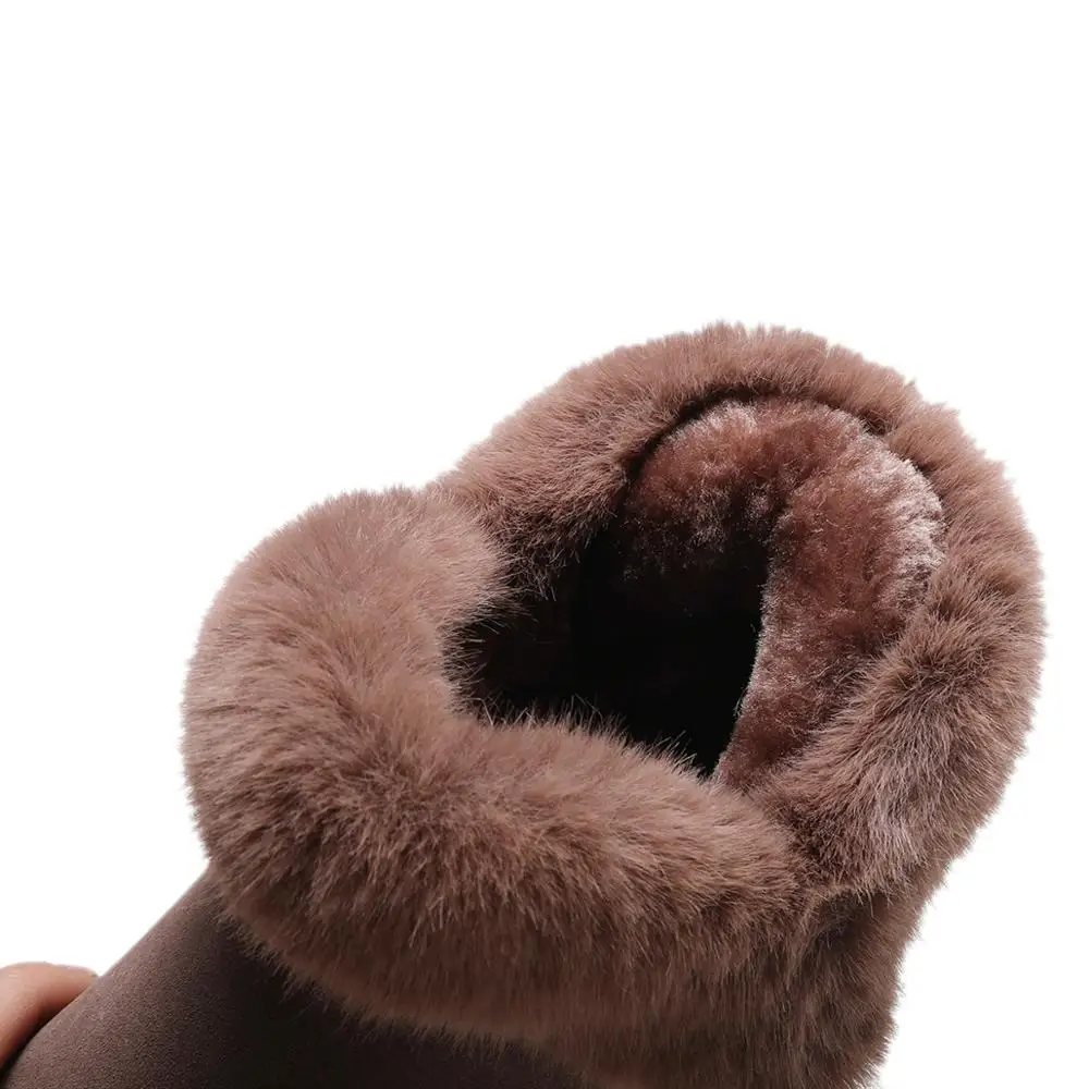 Winter New Women Heart-shaped Fur Snow Boots New Plush Keep Warm Ankle Non-slip Australia Emu Boots Black