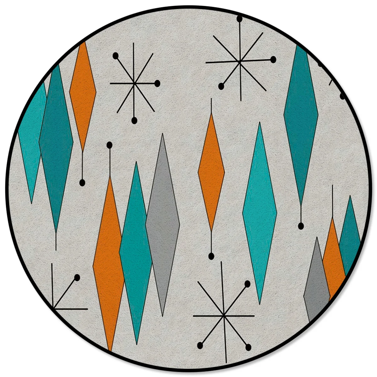 Круглый ковер средневековый ретро геометрический микрофибра лохматый ресторанный кухонный коврик для пикника Для Взрослых Подростков домашний коврик с грязным мусором