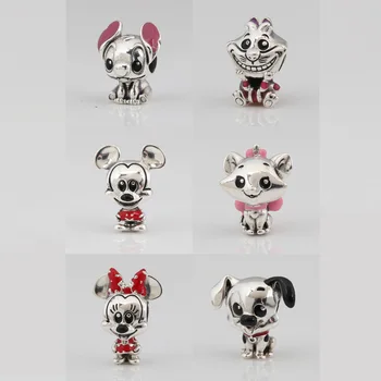 

Authentic S925 Bead Boy Girl Mouse Cartoon Dog Cat Charms fit Lady Bracelet Bangle Girl Women Birthday Gift