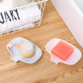 

1pcs Sponge Holder Bathroom Storage Rack Drain Soap Box Portable Non-Slip Sponge Drain Tray Shower Soap Dish Plate Holder