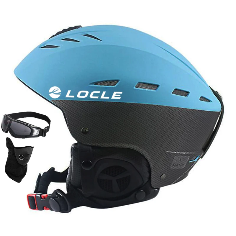 LOCLE высокое качество лыжный Helme CE сертификация ABS+ EPS лыжный шлем Снег Катание сноуборд скейтборд шлем 55-61 см - Цвет: Синий