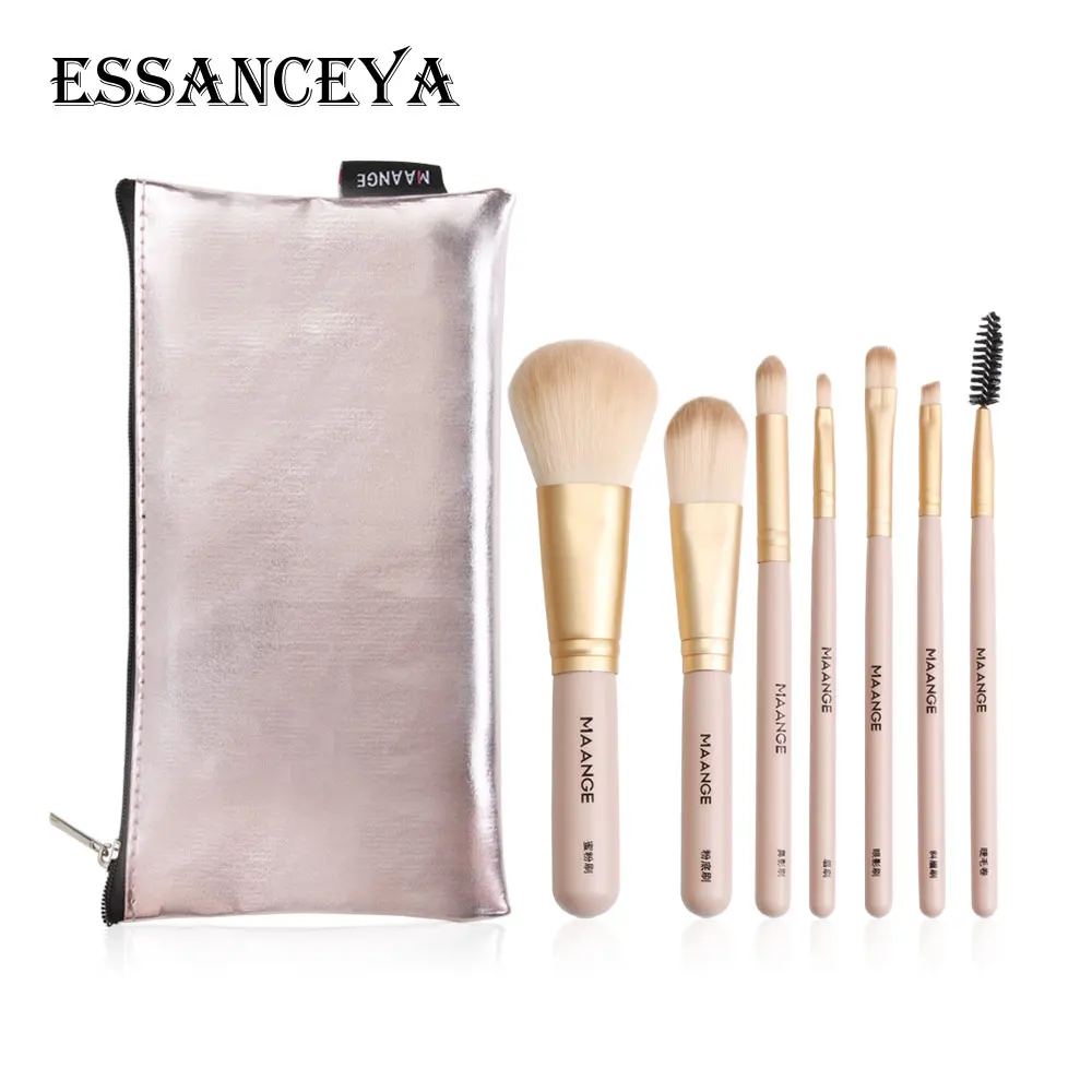 ESSANCEYA 4/7 шт. мини-набор кистей для макияжа Дерево Розовый косметика румяна ресницы тени для век Смешивание основы кисти инструменты для макияжа