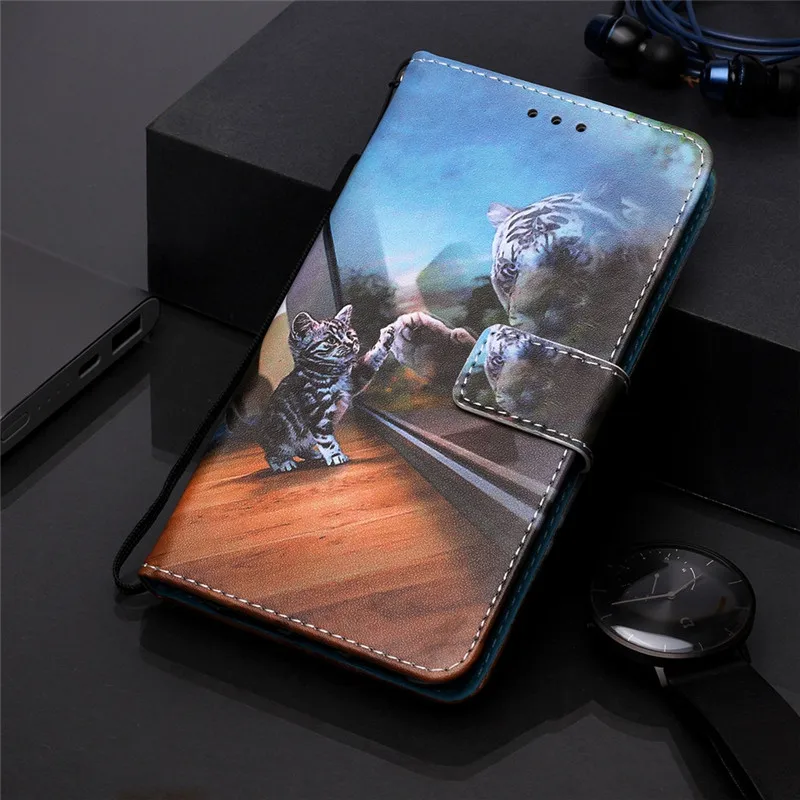 honor 10 lite case for Huawei Honor 10 Lite Cover Luxury Animal Painted Wallet Leather Flip Cases sFor Huawei Honor10 Lite Coque