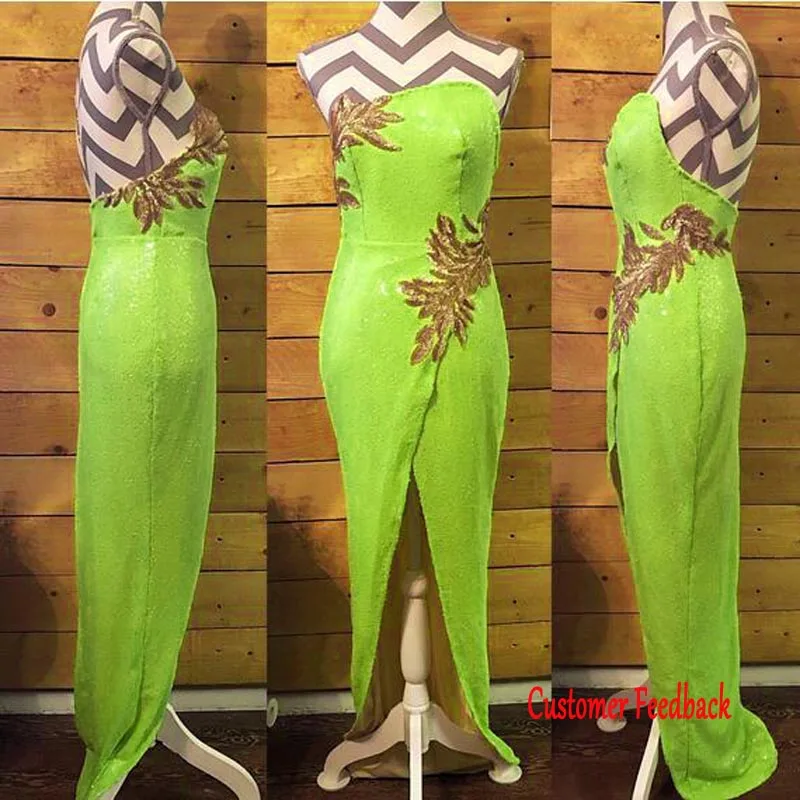 Neon Green Sequin Fabric 004