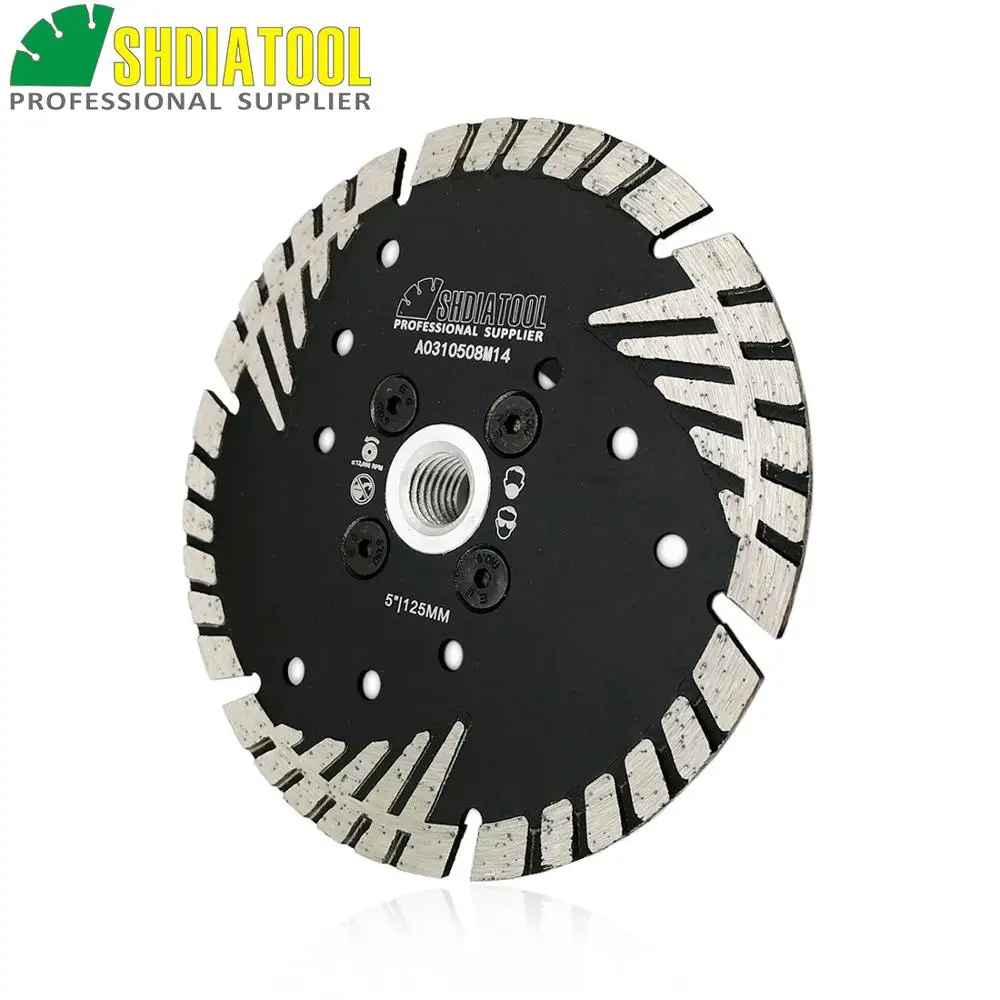 3pcs/pk 5" Diamond turbo Blade 125MM diamond disc for granite marble concrete cutting with M14 thread Slant protection teeth