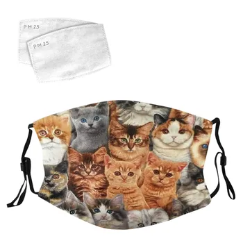 

Unisex Cartoon Cute 3D Cat Face Mask Print PM2.5 Activated Carbon Filter Mouth Masks Reusable Anti Pollution Mask Dust Masks