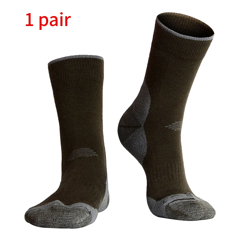 1 пара, тренировочные зимние мягкие мужские носки для катания на лыжах, для прогулок, плотные, шерстяные, спортивные, удобные, для бега, теплые, дышащие