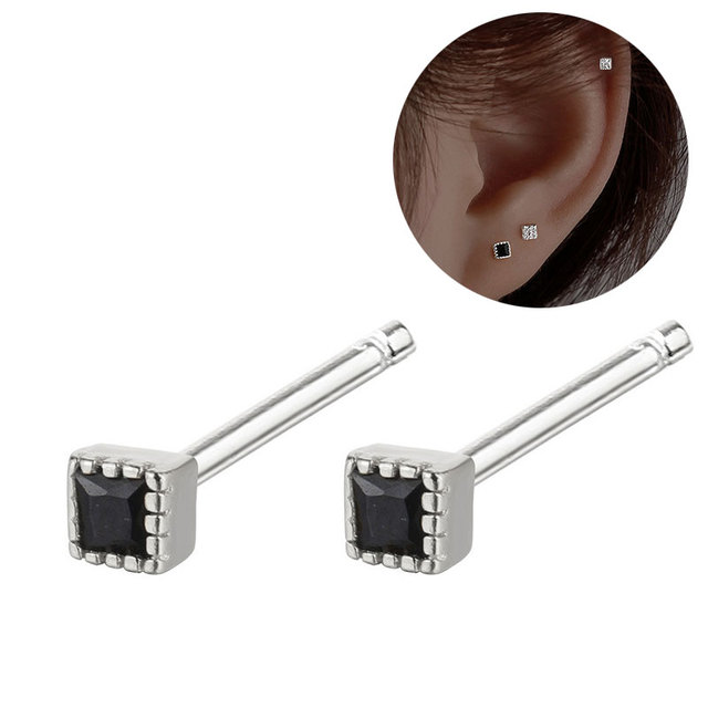 Fashion Women's Minimalist Mini Geometric Studs Earrings Triangle Square Heart Star Zircon Small Earrings Party Jewelry