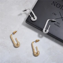 HUANZHI новая трендовая панк простая Геометрическая брошь-имитация стразы металлические серьги для женщин девушек вечерние ювелирные изделия