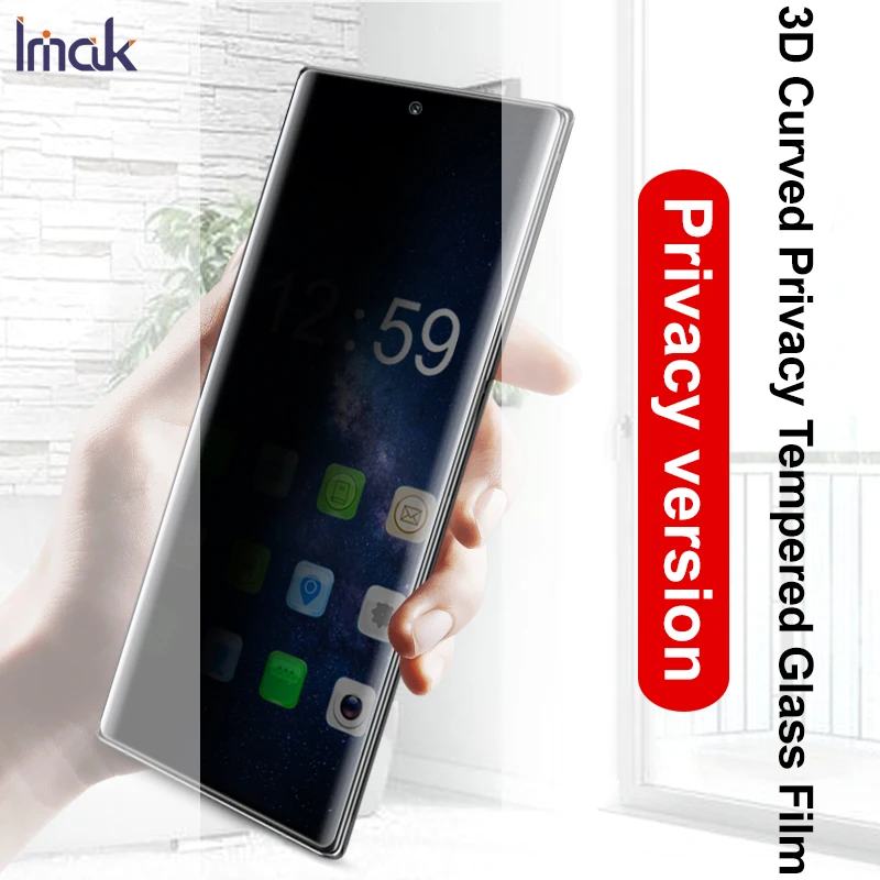 Защита конфиденциальности Антибликовая 3D пленка для samsung Galaxy Note 10 Plus Pro закалённое стекло IMAK 3D изогнутая Защитная пленка для экрана анти шпион