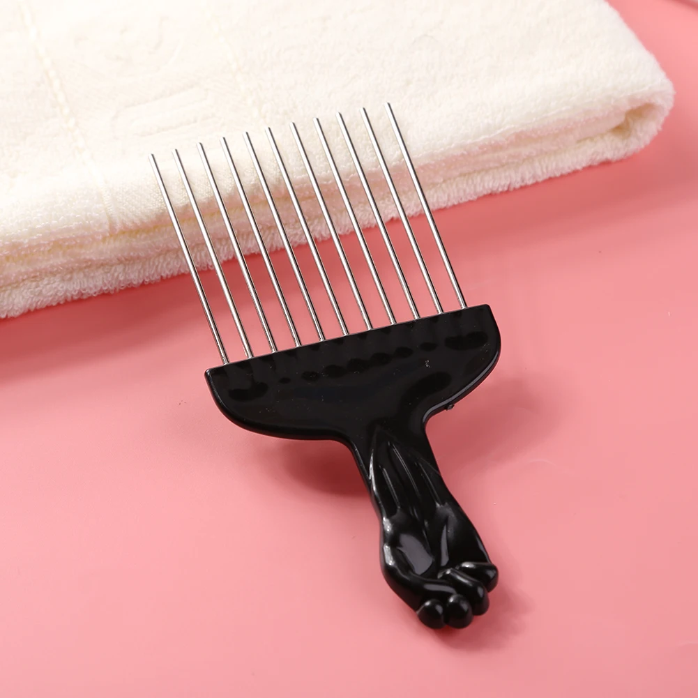 Wide Teeth Brush Pick Comb Fork Hairbrush Insert Hair Pick Comb Plastic Gear Comb For Curly Afro Hair Styling Tools Accessorries