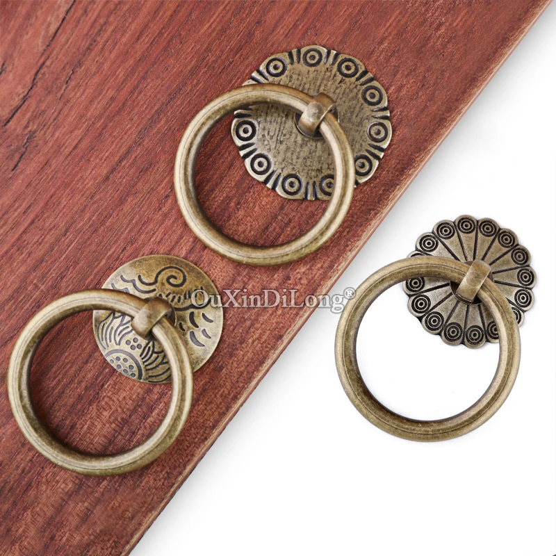 Retro Vintage 10PCS Antique Brass Cabinet Door Handles Cupboard Wardrobe Drawer Cabinet Pulls Door and Window Handles& Knobs