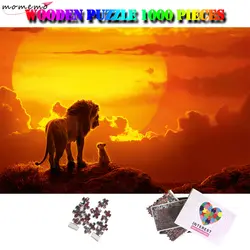 MOMEMO Mufasa Simba Пазлы деревянные пазлы для взрослых 1000 штук животные фильмы головоломка игрушка Король Лев головоломки игры для детей