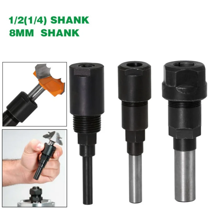  1/4 Inch Shank / 1/2 Inch Shank / 8MM Shank Router Bit Extension Rod Collet Engraving Machine Exten