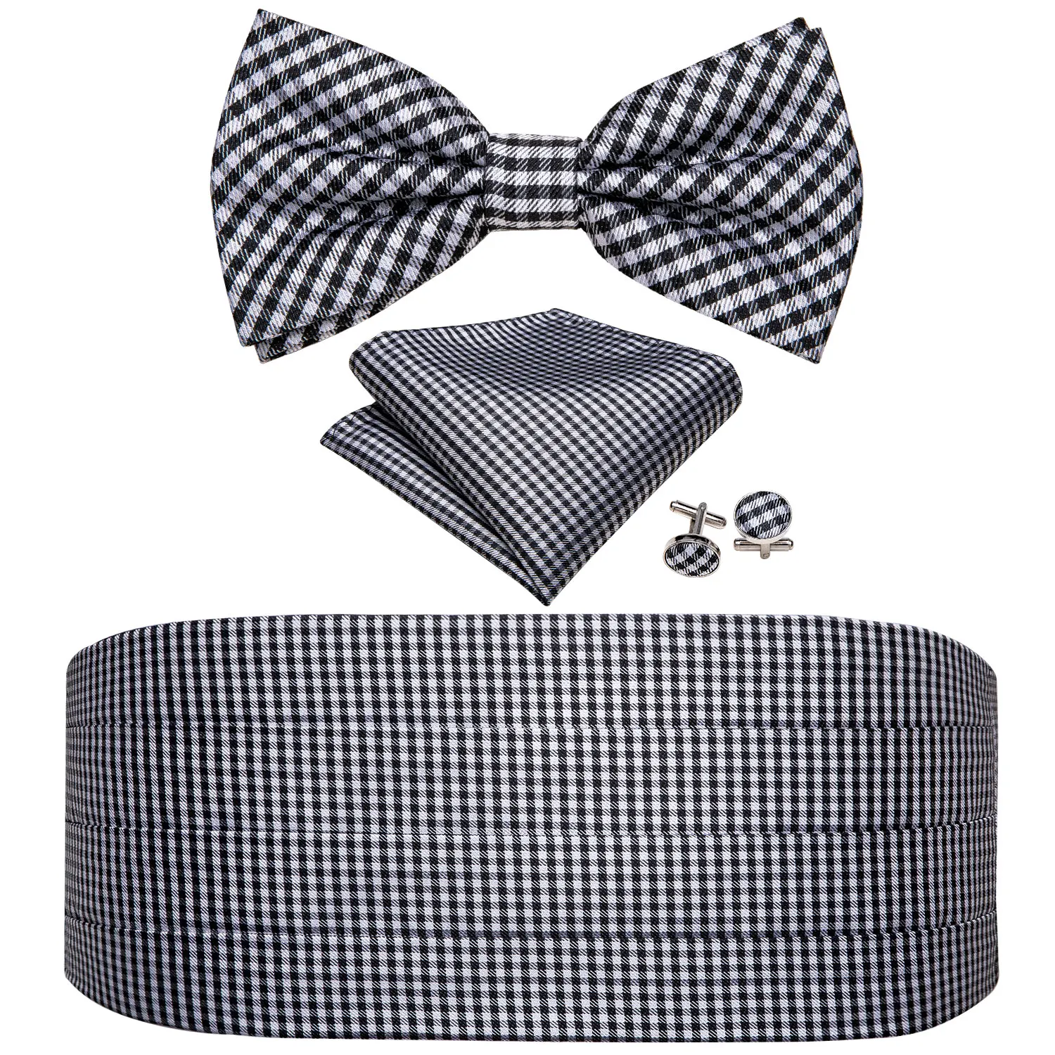 Мужской черно-белый галстук-бабочка в клетку, галстук-бабочка в клетку, галстук-бабочка, регулируемый пояс для свадьбы, Barry. Wang YF-1020