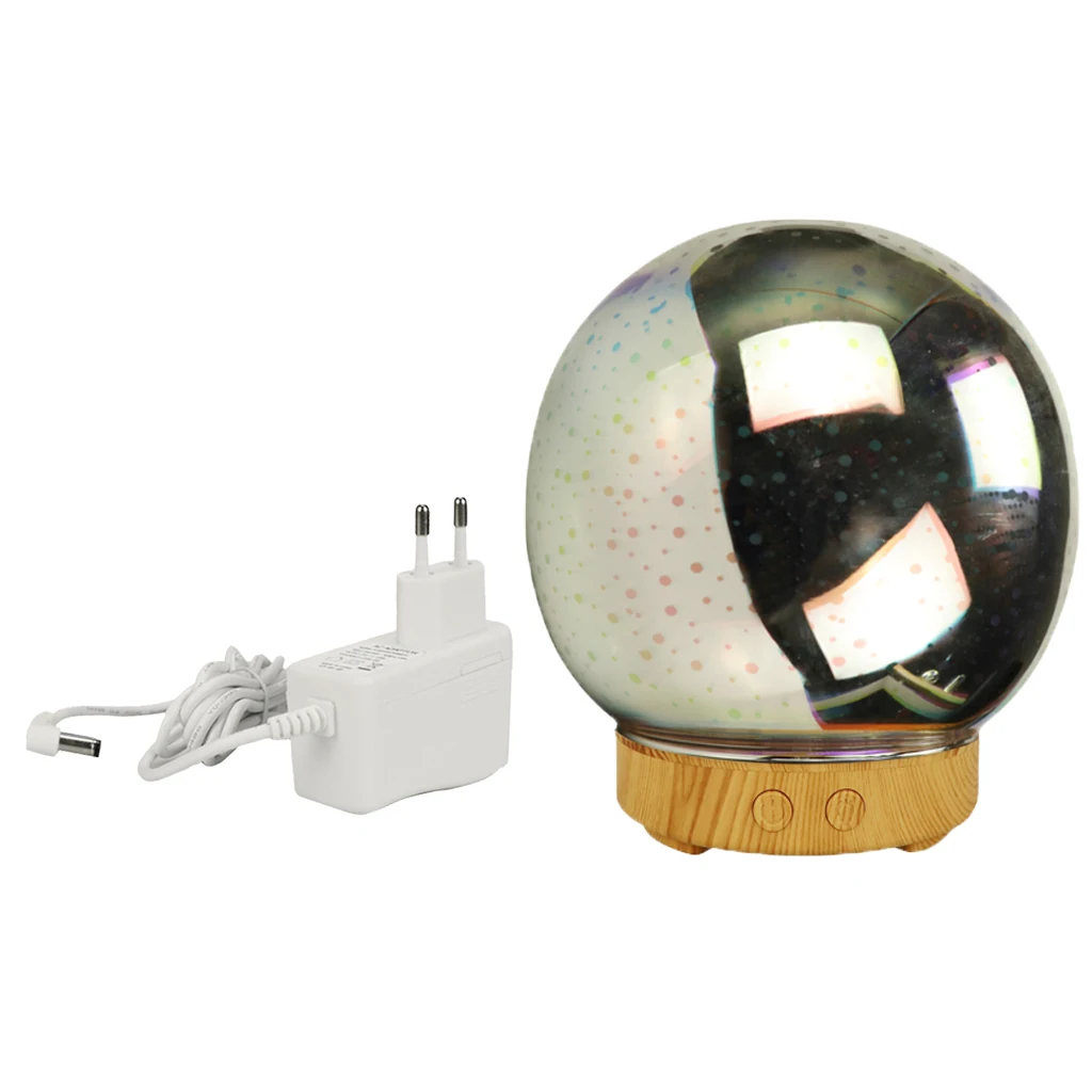 3D Fireworks Glass Vase Shape Air Humidifier with LED Night Light Aroma Essential Oil Diffuser Mist Maker Ultrasonic Humidifier