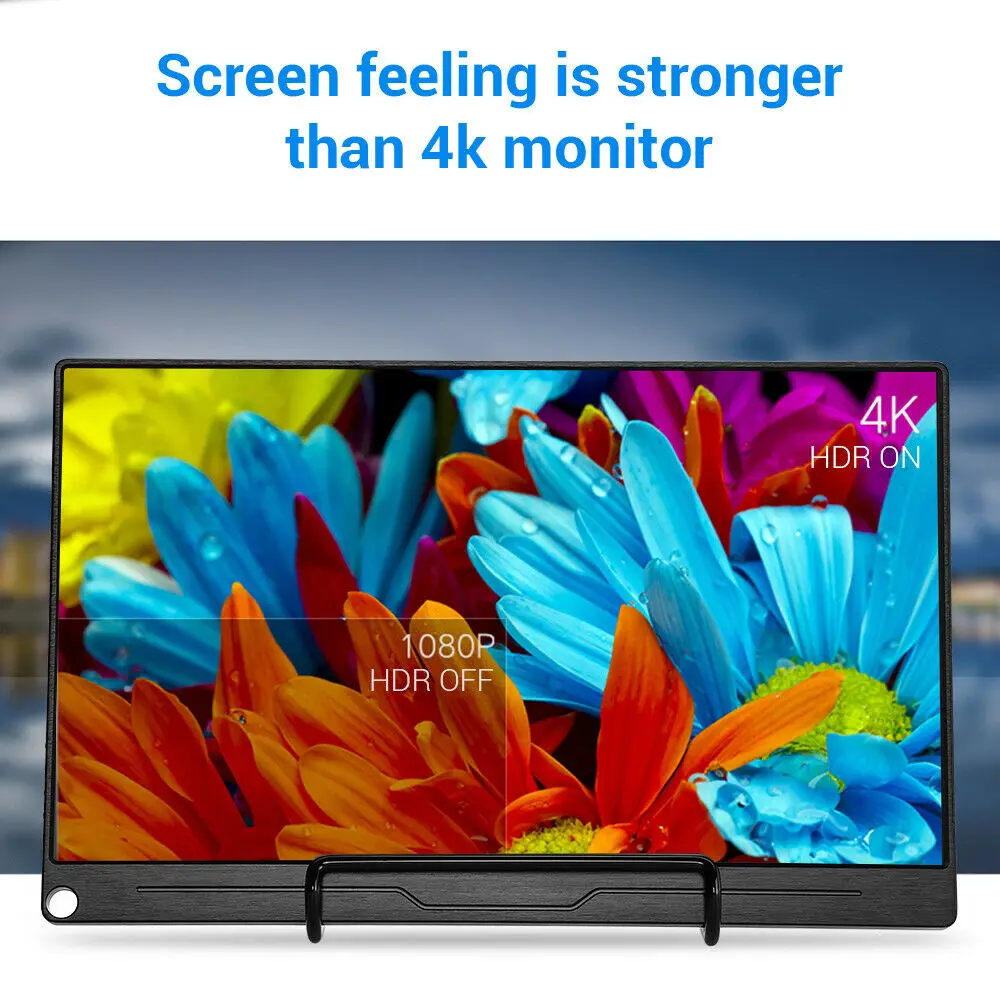  Eyoyo 15.6 Inch 4K Monitor HDR 3840X2160 IPS HDMI Type-C Screen Display Portable Video Gaming Monit