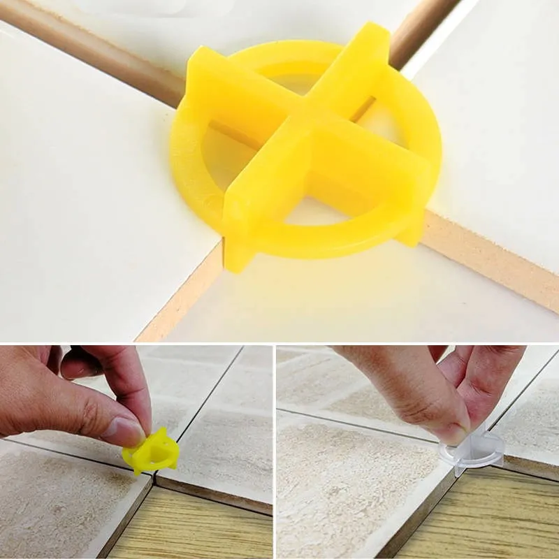 

50pcs 2 In 1 Removable Tile Leveling System 2mm Slit Locator Floor Laying Tool Tile Alignment Leveler Clips Construction Tool
