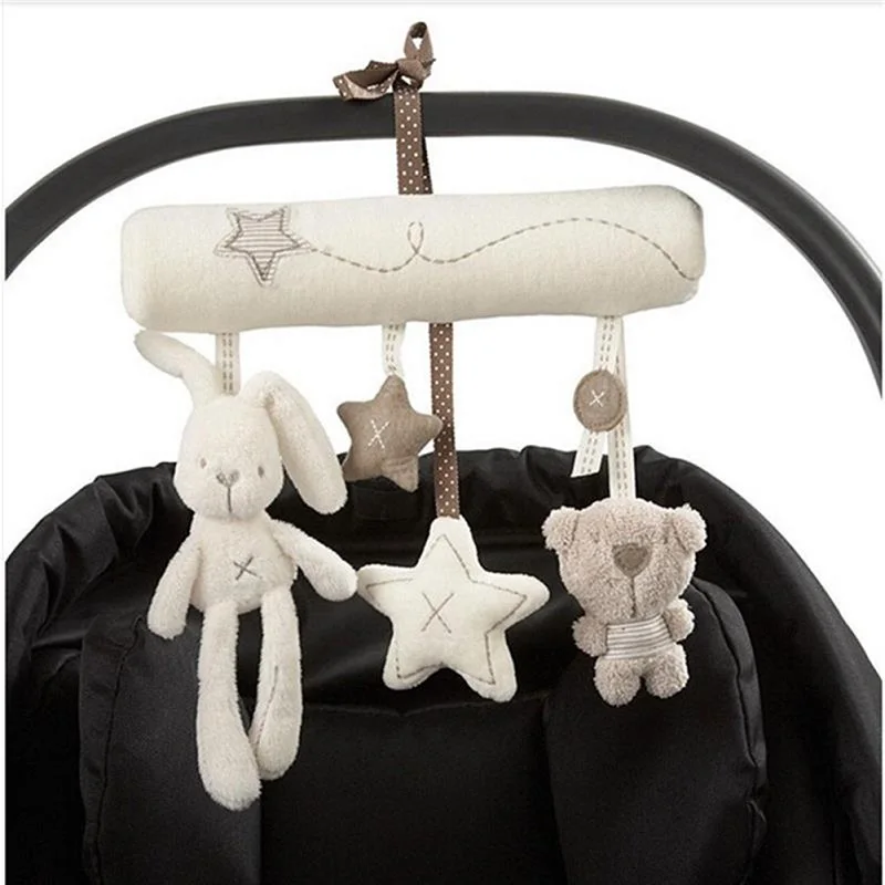 Rabbit Baby Hanging Bed Safety Seat Plush Toy Hand Bell Multifunctional Stroller Mobile Gifts Kids Toys Rattles | Игрушки и хобби