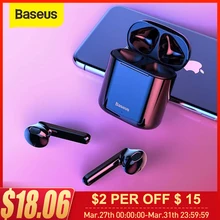 Baseus W09 TWS بلوتوث سماعة لاسلكية يدوي سماعات ستيريو بلوتوث 5.0 سماعة الألعاب HD سماعة سماعات رياضة(China)