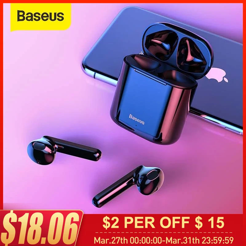  Baseus W09 TWS Bluetooth Earphone Wireless Handsfree Headphones Stereo Buletooth 5.0 Earphone Gaming HD Headset Sport Headphones 