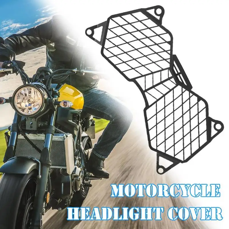 Motorcycle Headlight Guard Grille Cover Excellent Aluminum Alloy Easy to Install Light Protector for Triumph Tiger Black