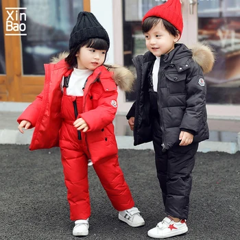 

XINBAO Kids cold Winter Jackets overalls boys girls Children Snowsuit Baby Clothes Parka Coat Outerwear Toddler Down toddler