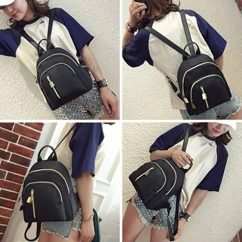 

Women Travel Backpack Oxford Cloth Zipper Shoulder Bag Casual Mini Backpacks S55