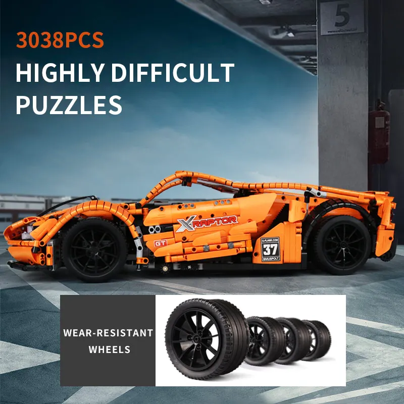 Yeshin MOC Technic Fordsd гоночный автомобиль с моторной мощностью 10792 дистанционным