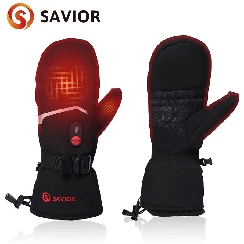 Перчатки с подогревом варежки пальцами сенсорного экрана водонепроницаемые ветрозащитные перчатки