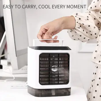 Mini USB Cold Fan Humidifier Air Purification Refrigeration Air Conditioner Fan Benchtop Desktop Moisture Spray Small Fans air purification fan leafless cold warm fan 2000w ceramic heating three in one purification cold warm air purifier 220v 1pc