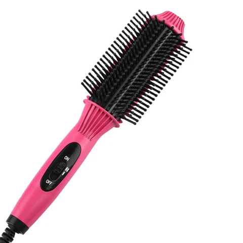 Hair Straightener Hair Curling Brush Dual Purpose Hair Comb Women Hair Curling Iron Hair Straight Styler Comb